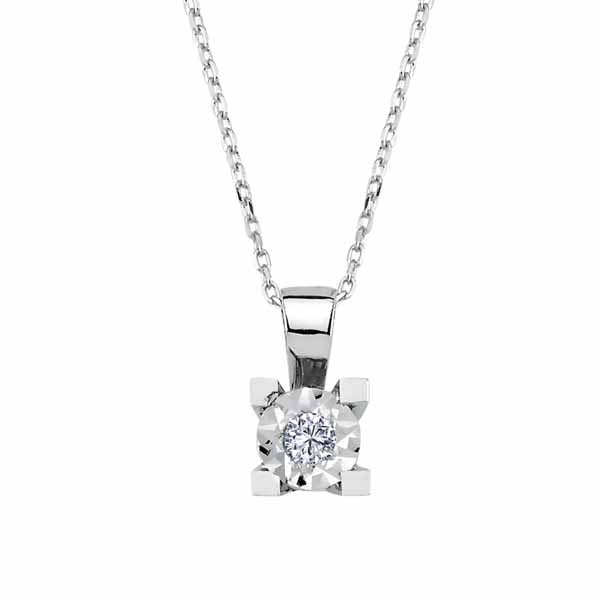 0.05 ct Pırlanta Tektaş Kolyeler