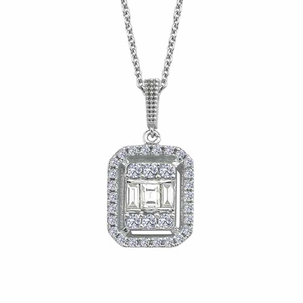 0.48 ct Pırlanta Baget Kolyeler